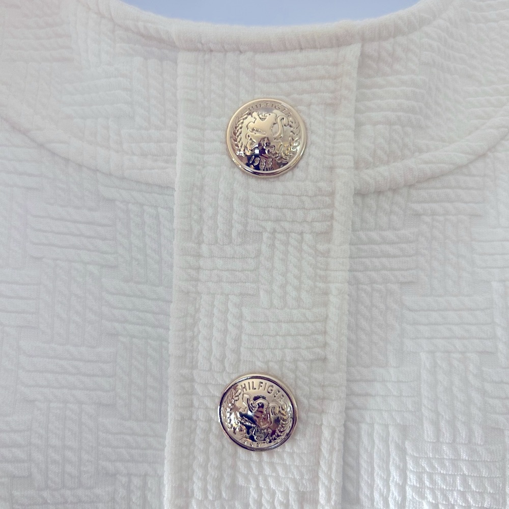 Tommy Hilfiger White Button-Front Mini Dress